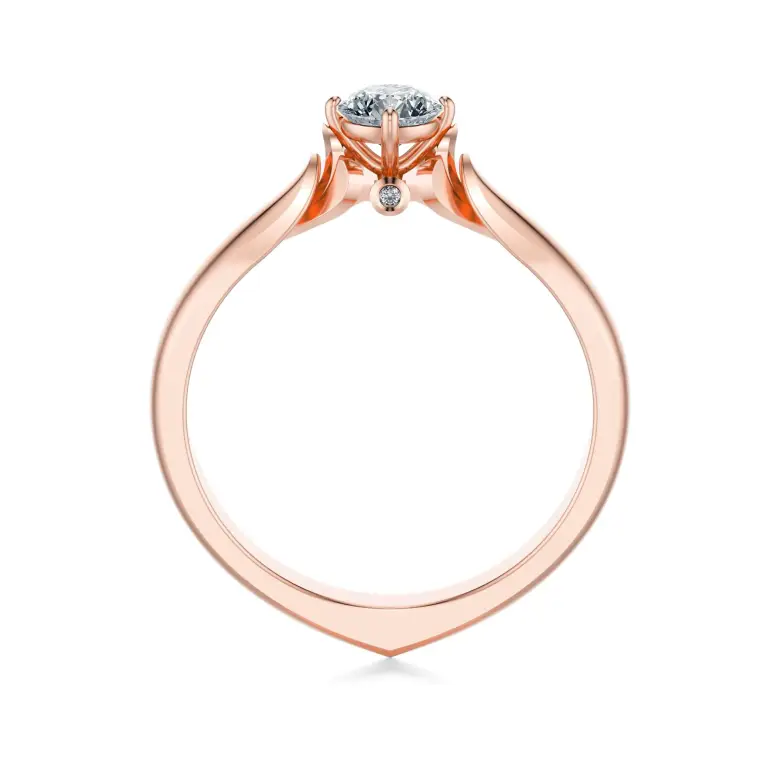 Pierścionek z różowego złota z diamentami